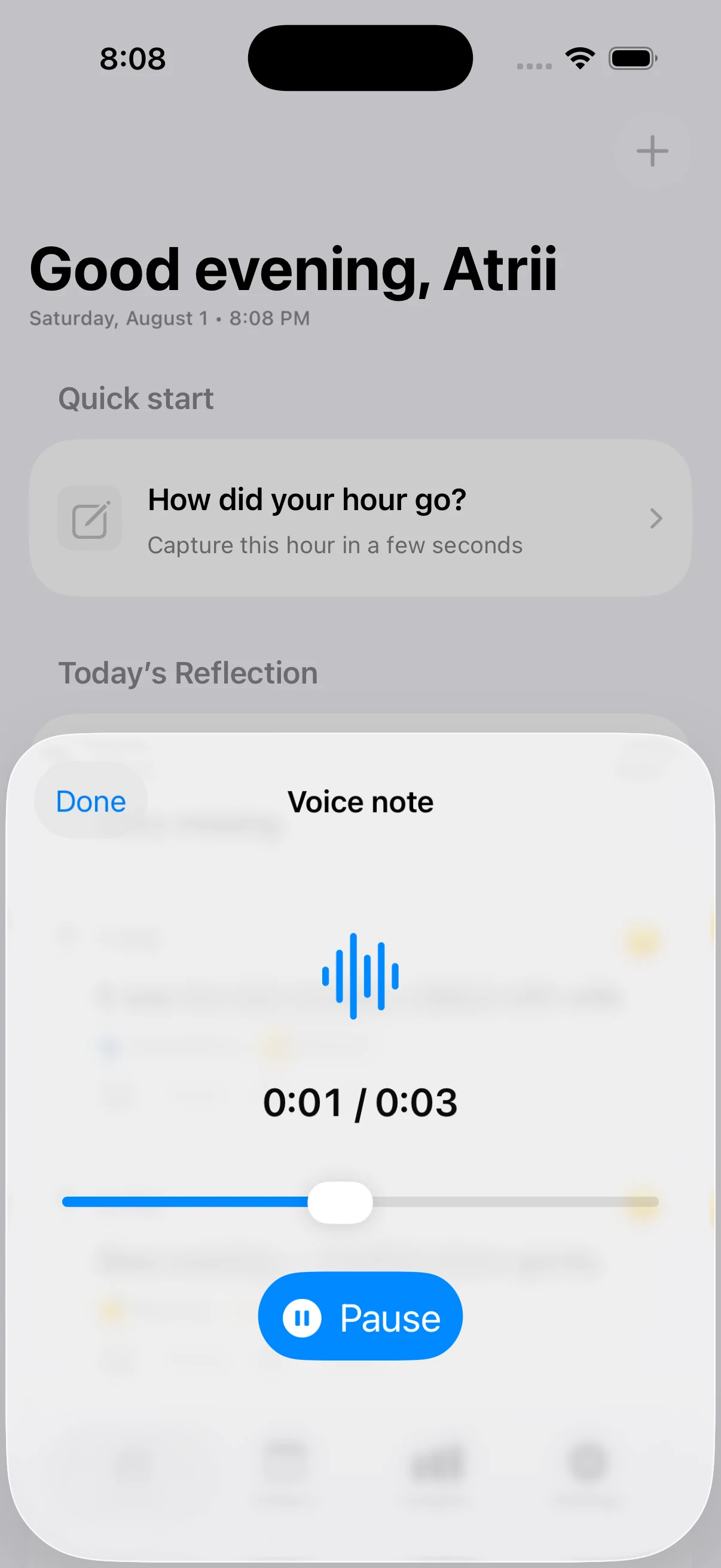 iOS voice note