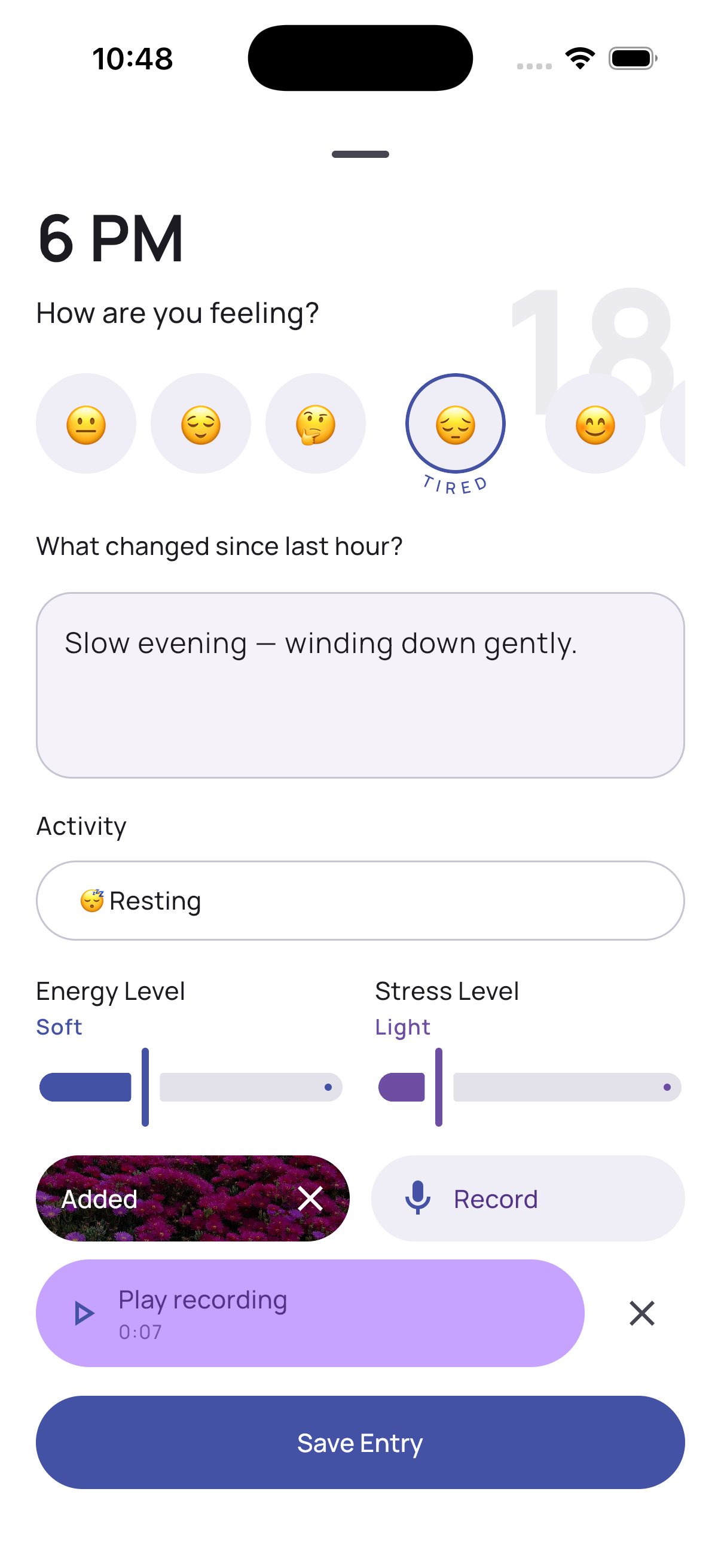 Android entry sheet
