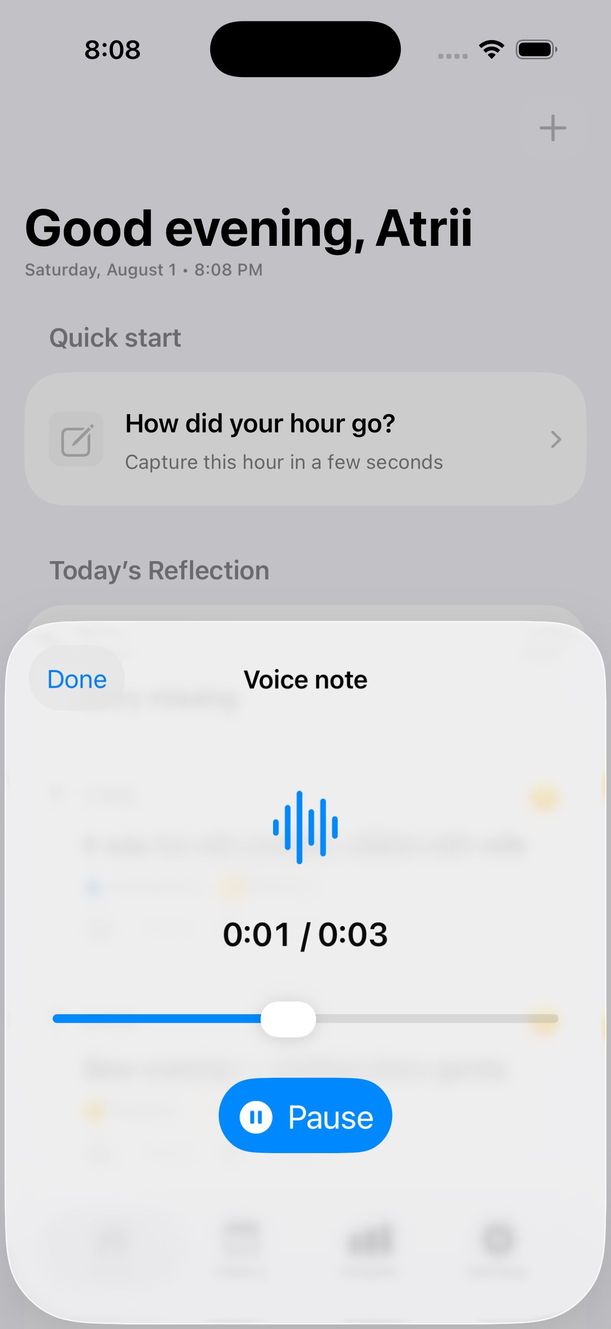 iOS voice note