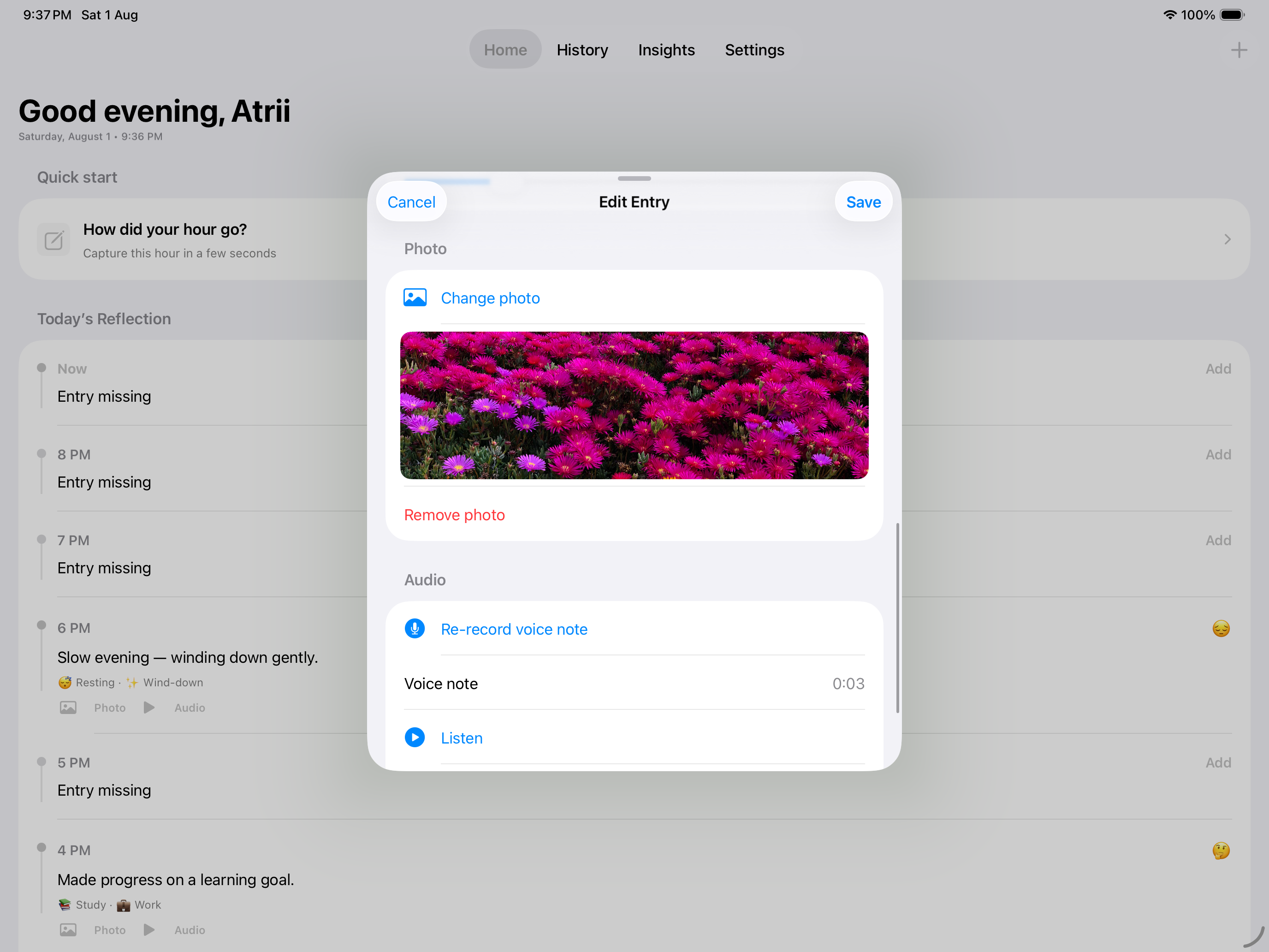 iPad photo and audio